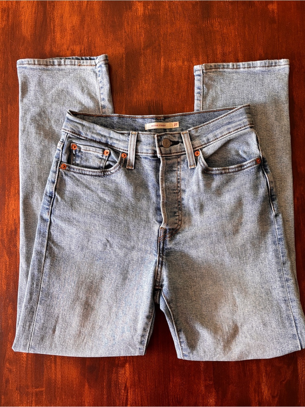 Levi's Jeans Wedgie Straight Leg Women’s Size 27 Blue Buttonfly Denim